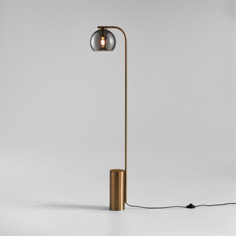 Arren Brass Floor Lamp with Silver Round Shade 56" added by Spoak Member