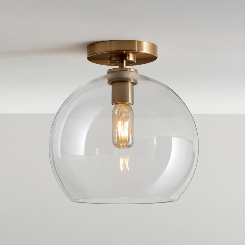 Arren Brass Flush Mount Light with Large Round Clear Glass Shade added by Spoak Member