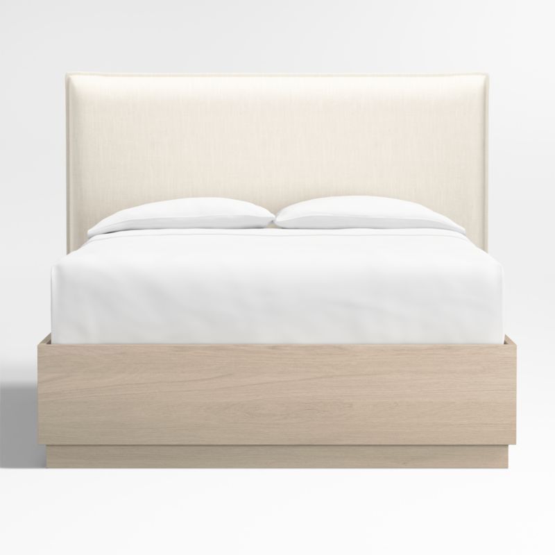 Arvada 54" Ivory Upholstered Queen Headboard with Batten White Oak Storage Bed Base added by Spoak Member