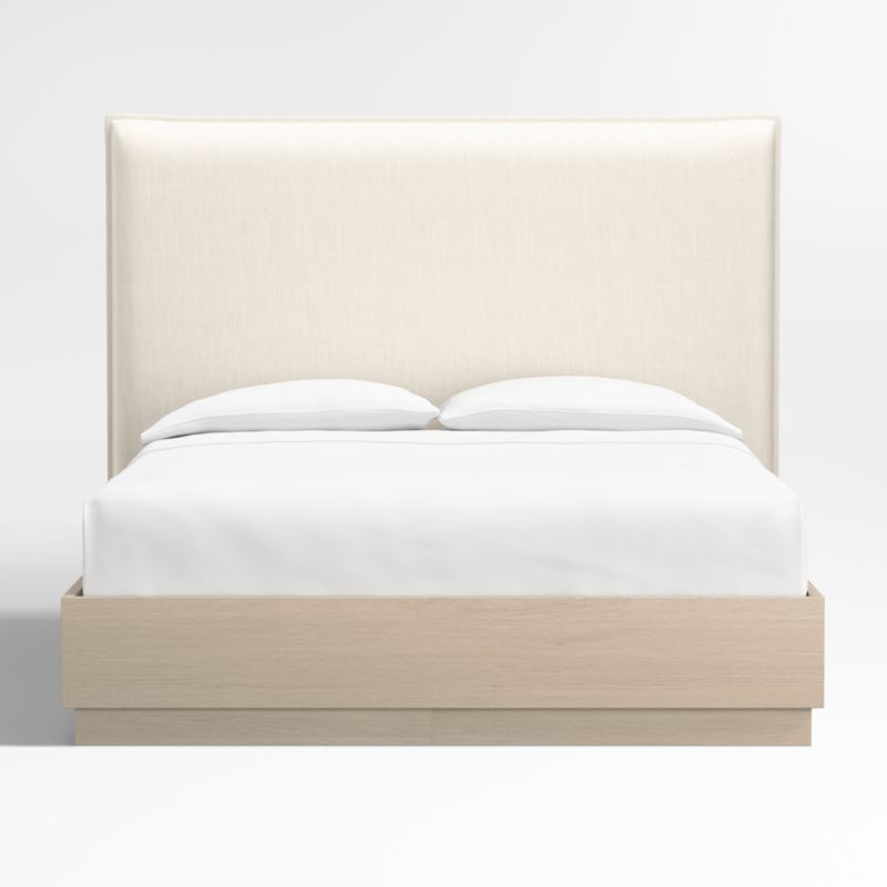 Arvada 54" Ivory Upholstered Queen Headboard with Batten White Oak Bed Base added by Spoak Member