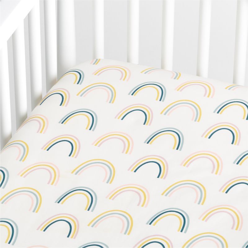 Stay Cool Asha Rainbow Organic Cotton Baby Crib Fitted Sheet added by Spoak Member