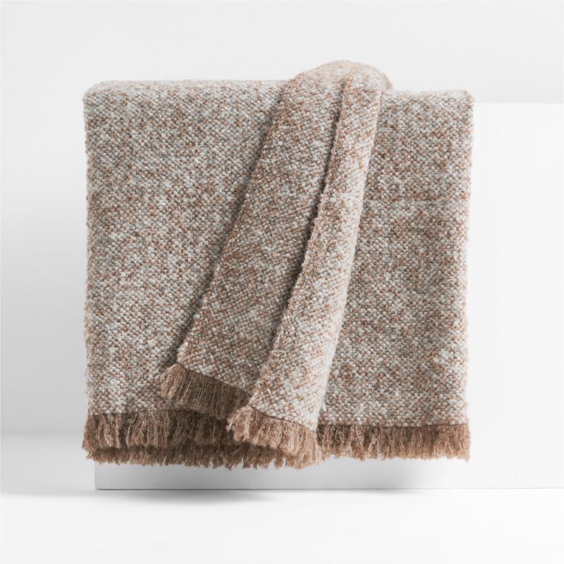 Livable Luxe 70"x55" Melange Alpaca Fringe Taupe Throw Blanket by Brigette Romanek added by Spoak Member