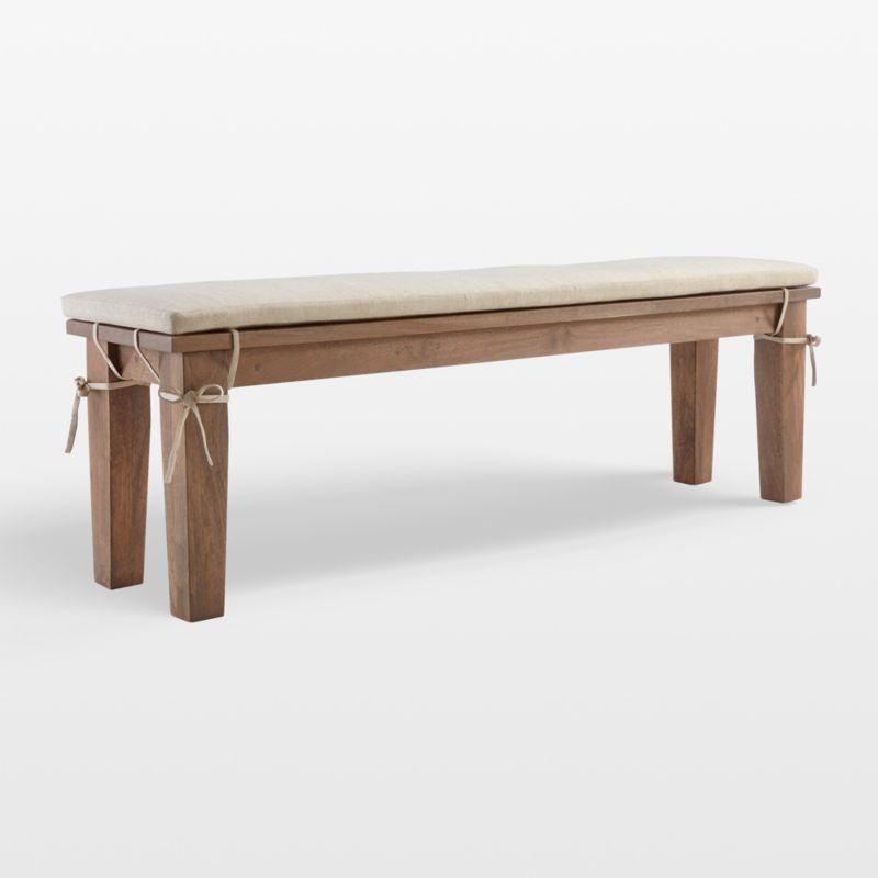 Basque 62" Light Brown Wood Bench with Natural Cushion added by Spoak Member