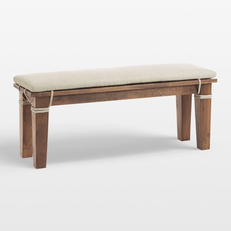 Basque 48" Light Brown Wood Bench with Natural Cushion added by Spoak Member