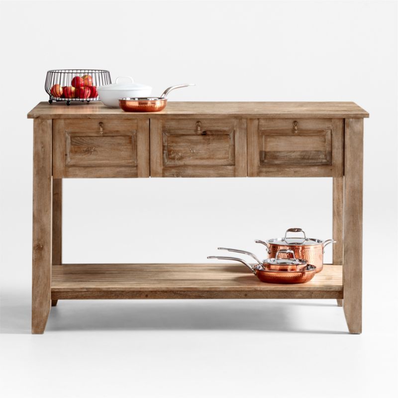 Basque 56" Light Brown Solid Wood Kitchen Island with Storage added by Spoak Member