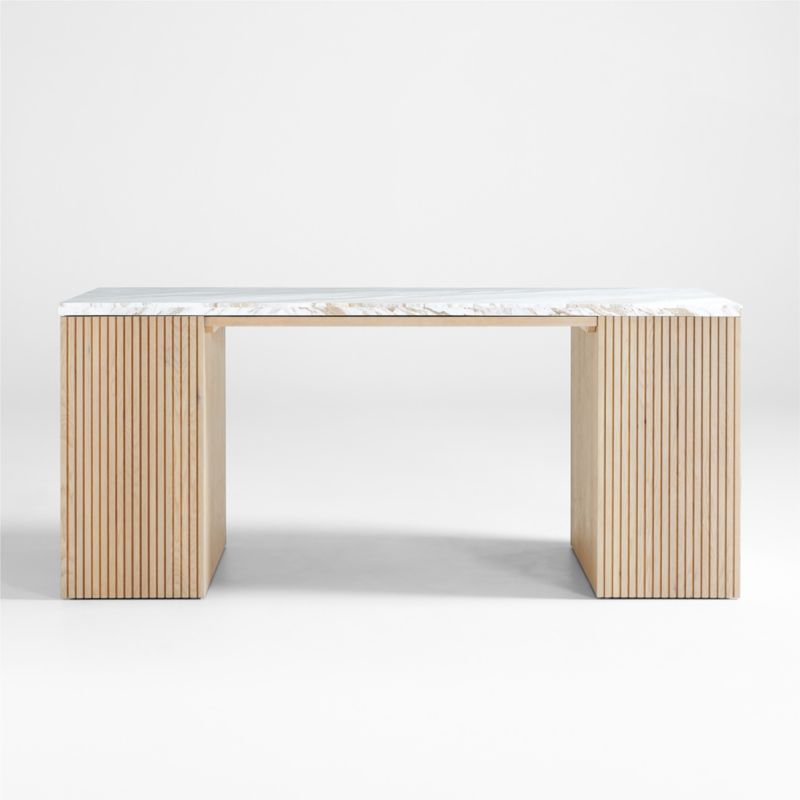 Batten 84" Natural Oak Wood Kitchen Island with Storage added by Spoak Member
