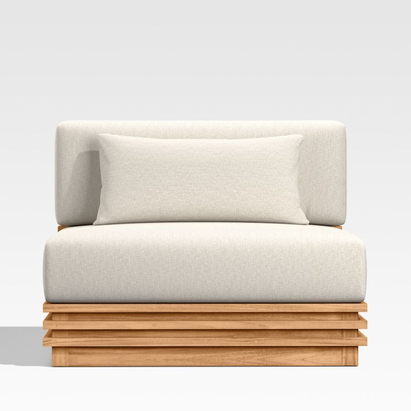 Batten Natural Teak Outdoor Armless Chair with Oat Cushions added by Spoak Member