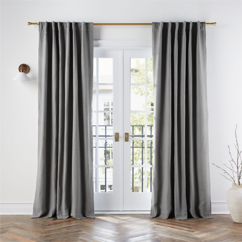 Pebble Grey EUROPEAN FLAX ™-Certified Linen Blackout Window Curtain Panel 52"x108" added by Spoak Member