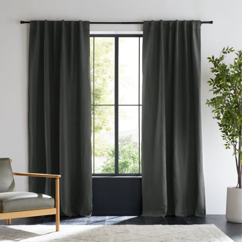 Storm Grey EUROPEAN FLAX ™-Certified Linen Blackout Window Curtain Panel 52"x84" added by Spoak Member