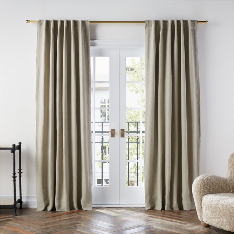 Warm Beige EUROPEAN FLAX ™-Certified Linen Blackout Window Curtain Panel 52"x84" added by Spoak Member