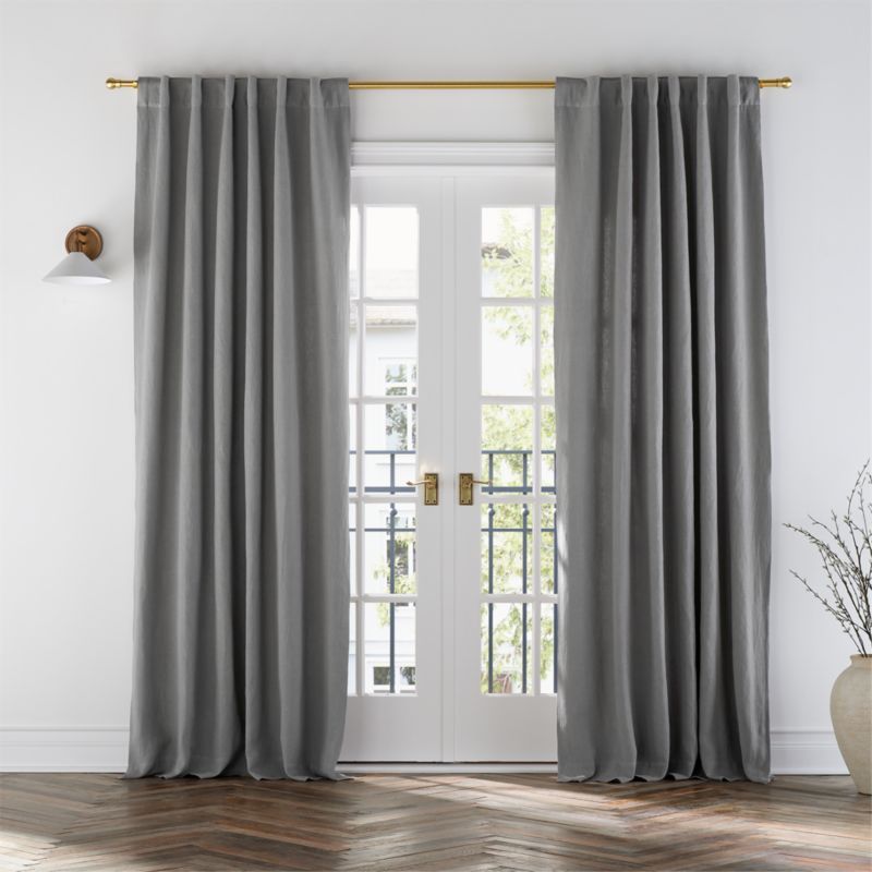 Pebble Grey EUROPEAN FLAX ™-Certified Linen Window Curtain Panel 52"x96" added by Spoak Member