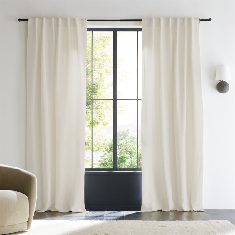 Ivory EUROPEAN FLAX ™-Certified Linen Window Curtain Panel 52"x84" added by Spoak Member