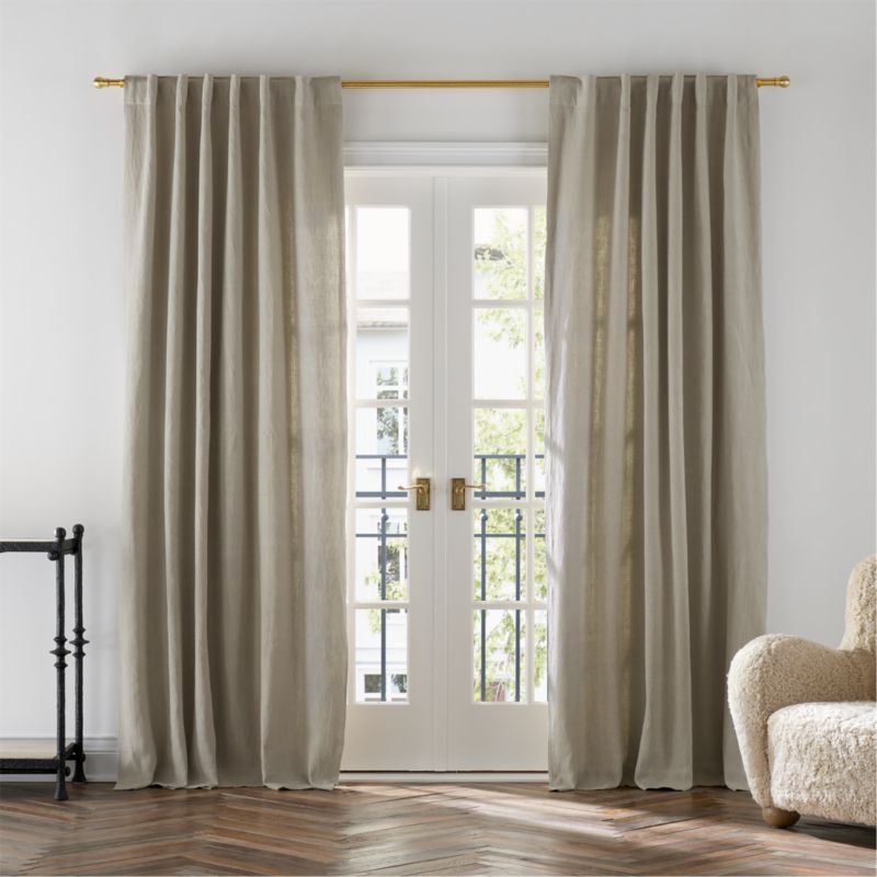 Warm Beige EUROPEAN FLAX ™-Certified Linen Window Curtain Panel 52"x96" added by Spoak Member