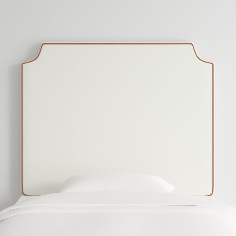 Bevel White with Terracotta Piping Twin Wall-Mounted Headboard added by Spoak Member