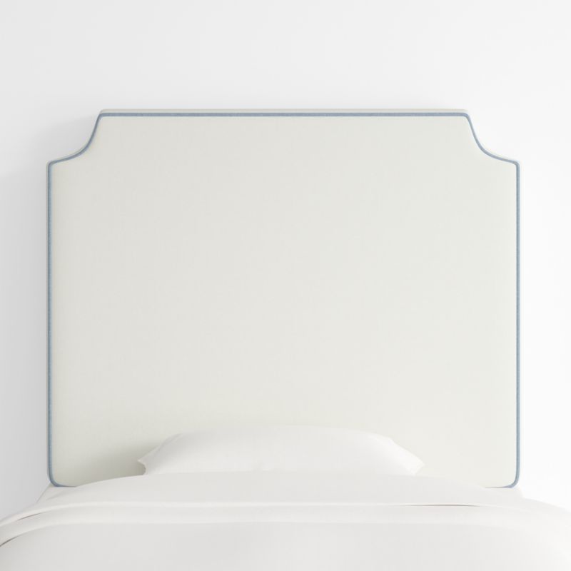 Bevel White with Blue Piping Twin Charging Wall-Mounted Headboard added by Spoak Member
