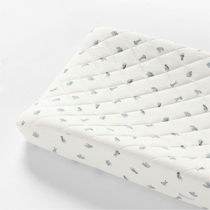 Baby's First Blue Animal Organic Cotton Heathered Jersey Baby Changing Pad Cover added by Spoak Member
