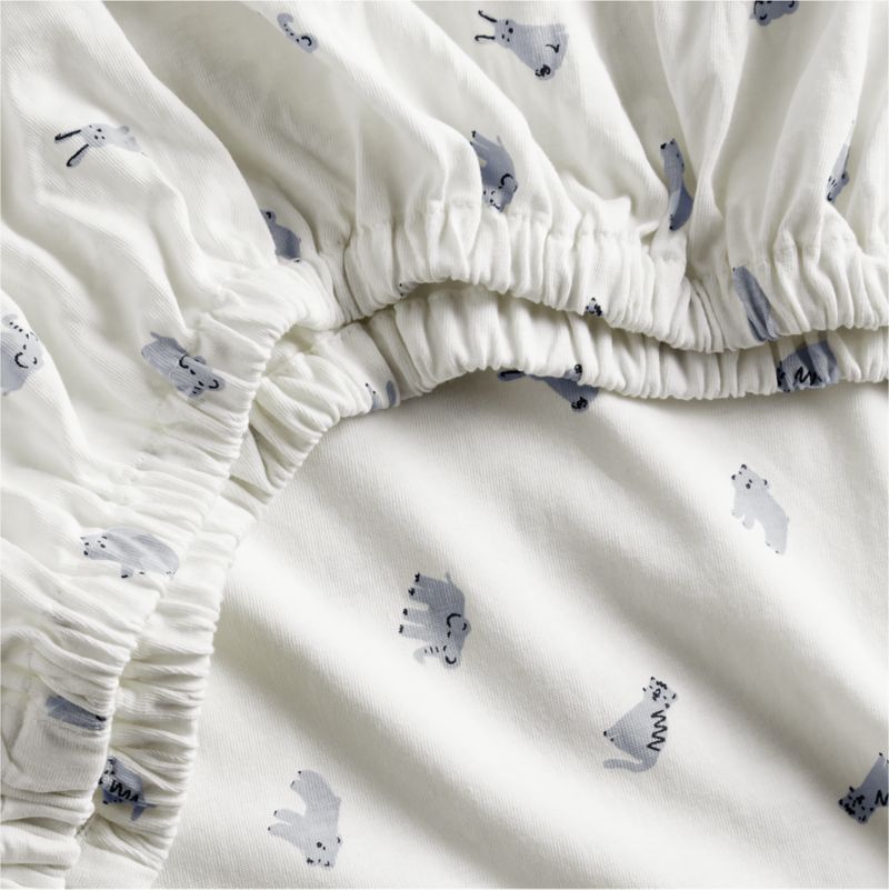 Baby's First Blue Animal Organic Cotton Heathered Jersey Baby Crib Fitted Sheet added by Spoak Member