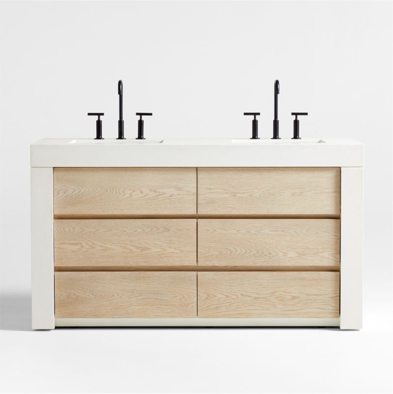 Bluff 60" Bleached Ash and Off White Quartz Double Vanity added by Spoak Member