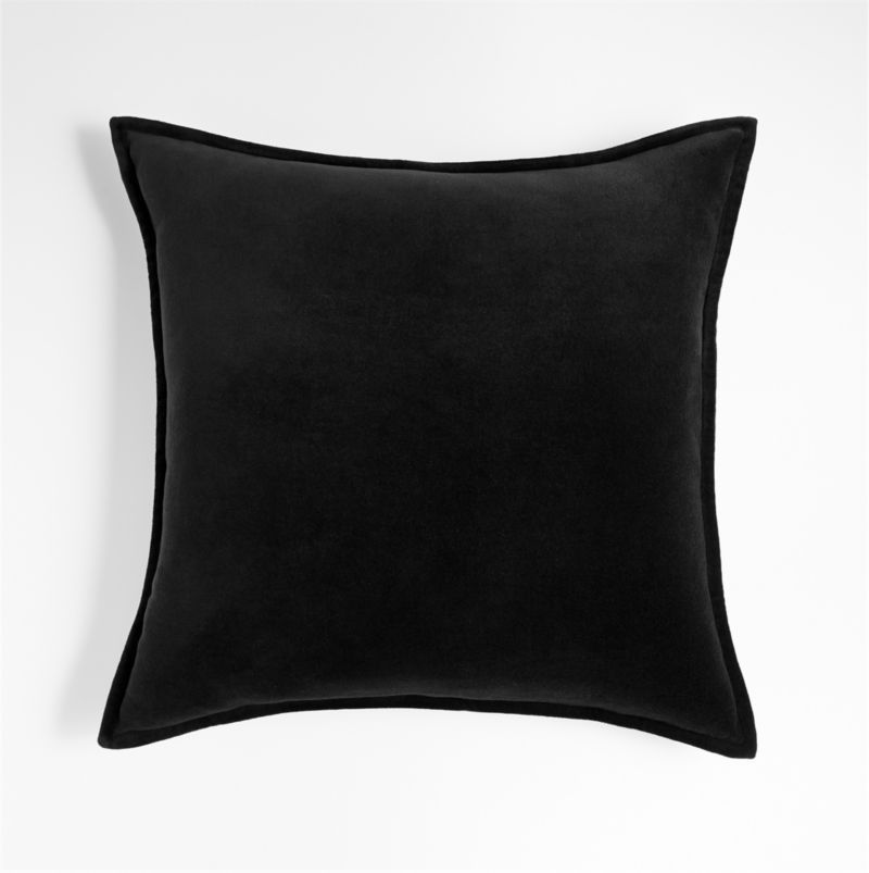 Black 20"x20" Washed Organic Cotton Velvet Throw Pillow Cover + Reviews | Crate & Barrel added by Where The Heart Is Designs