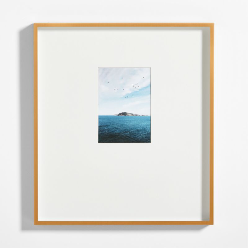Brushed Brass Metal Picture Frame with Vertical White Mat 5x7 added by Spoak Member