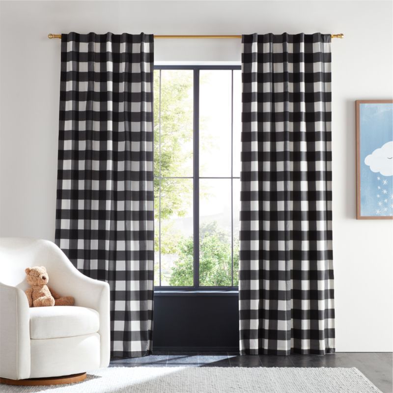 Black Buffalo Check Cotton Blackout Window Curtain Panel 44"x96" added by Spoak Member