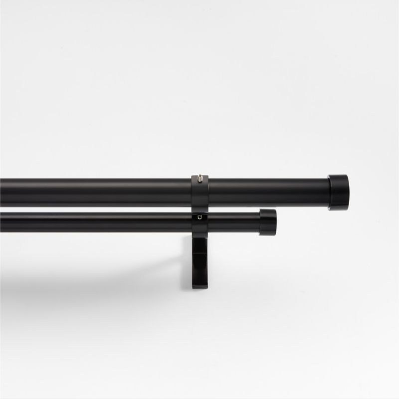 Matte Black 1" Double Curtain Rod and End Cap Finials Set 48"-88" added by Spoak Member