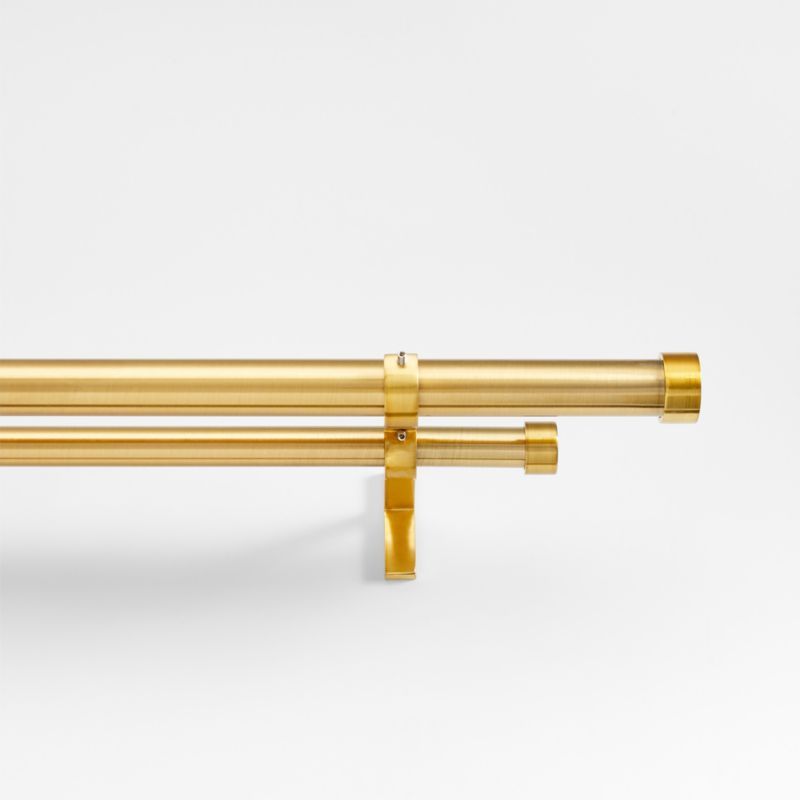 Brass 1" Double Curtain Rod and End Cap Finials Set 48"-88" added by Spoak Member