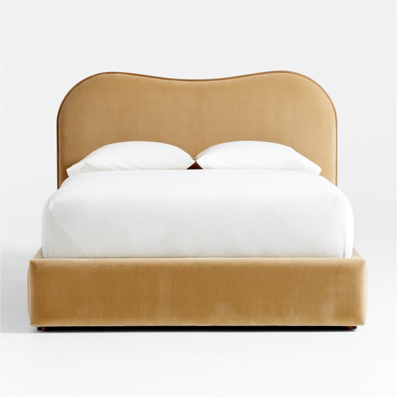 Caldwell Camel Brown Oak Wood Upholstered Storage Queen Bed by Jake Arnold added by Spoak Member