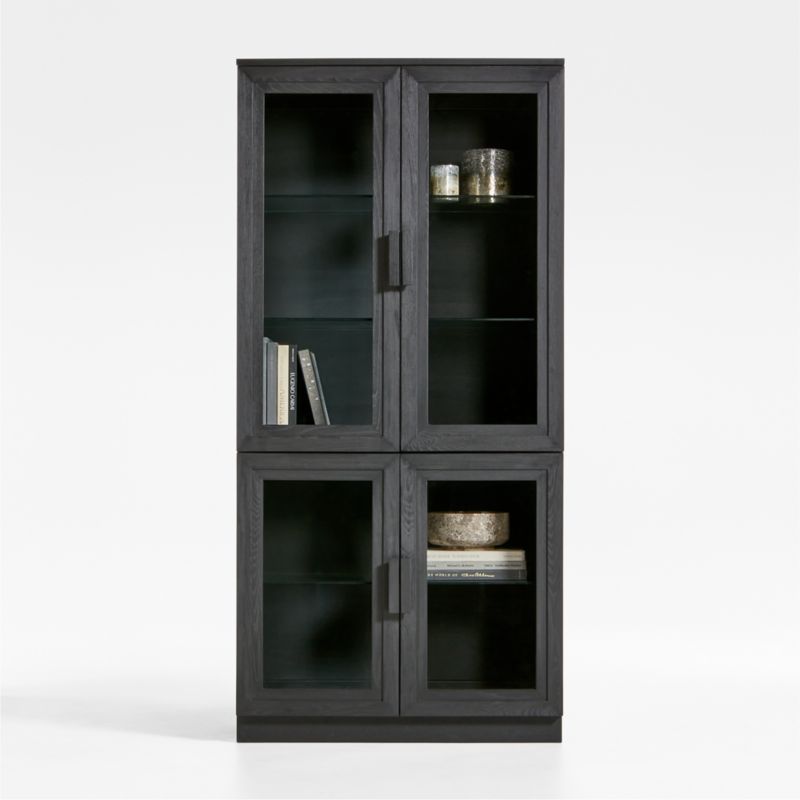 Calypso 36" Black Wood Storage Cabinet with Glass Doors added by Spoak Member