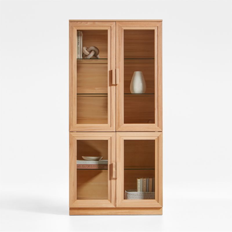 Calypso 36" Natural Wood Storage Cabinet with Glass Doors added by Spoak Member
