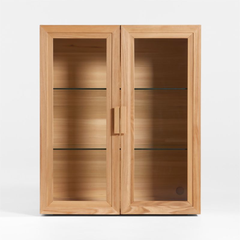 Calypso 36" Natural Wood Modular Glass Door Bookcase Hutch added by Spoak Member