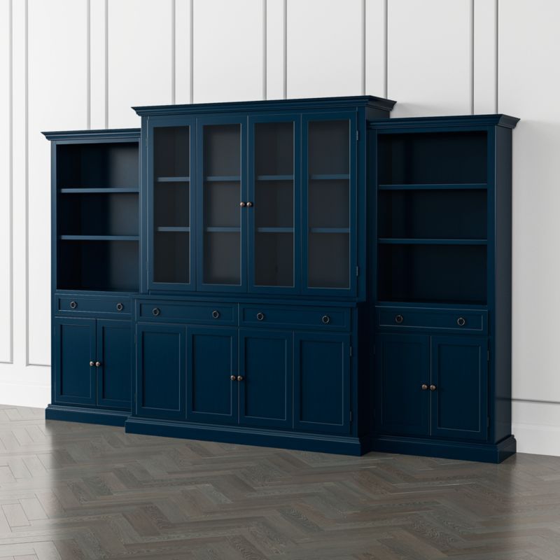 Cameo Indigo 4-Piece Glass and Wood Door Wall Unit with Storage Bookcases added by Spoak Member