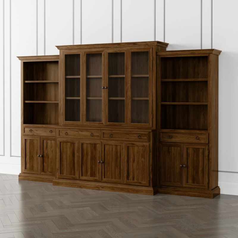 Cameo Nero Noce 4-Piece Glass and Wood Door Wall Unit with Storage Bookcase added by Spoak Member