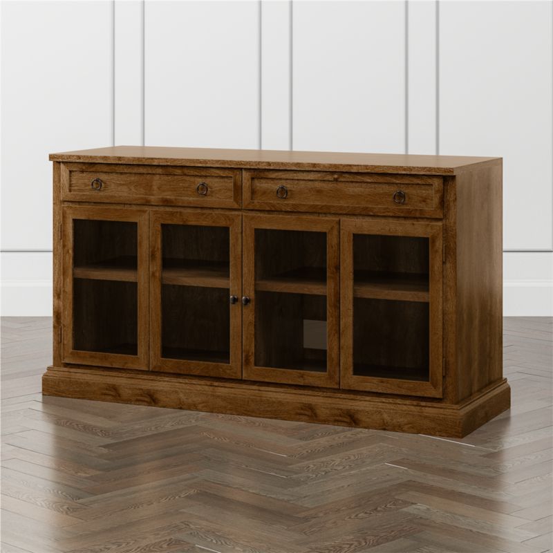 Cameo 64" Nero Noce Modular Storage Media Console with Glass Doors added by Spoak Member