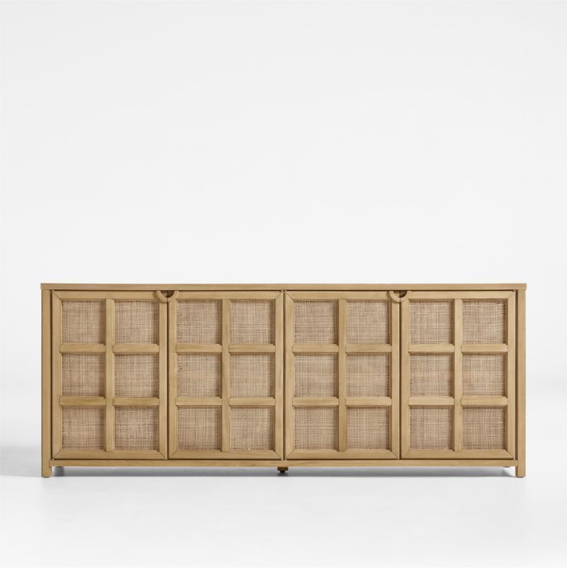 Campagna 76" Rattan and Natural Oak Wood Storage Media Console added by Spoak Member