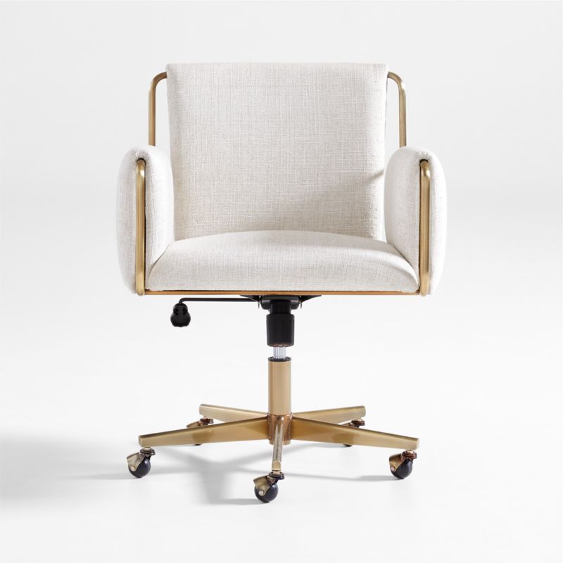 Caterina Natural Upholstered Office Chair with Brass Base added by Spoak Member