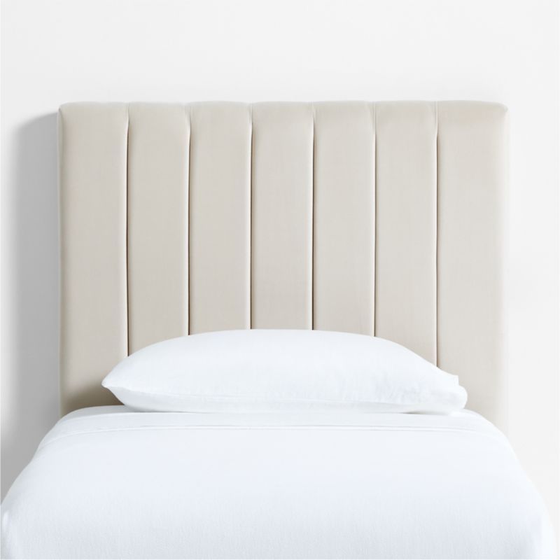 Channel Velvet Pearl White Twin Wall-Mounted Headboard added by Spoak Member
