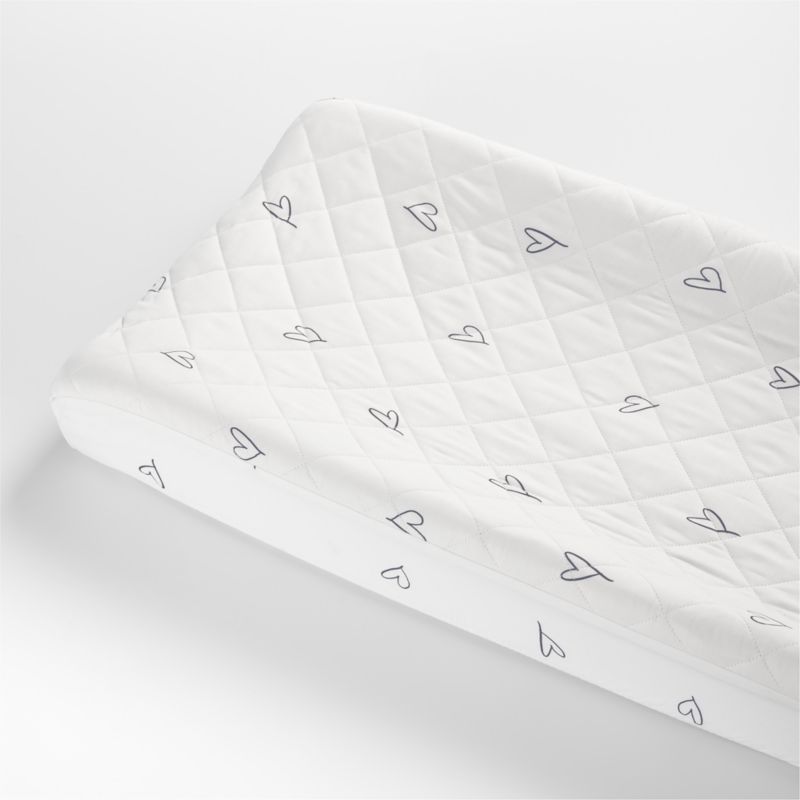 Charcoal Heart Organic Cotton Baby Changing Pad Cover by Leanne Ford added by Spoak Member