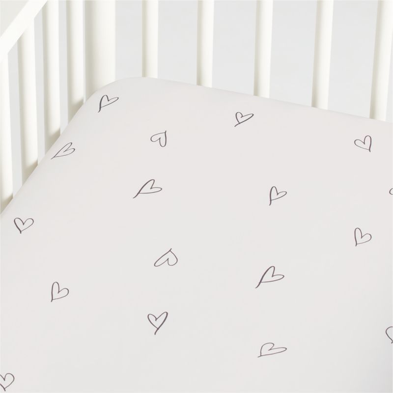 Charcoal Heart Organic Cotton Baby Crib Fitted Sheet by Leanne Ford added by Spoak Member