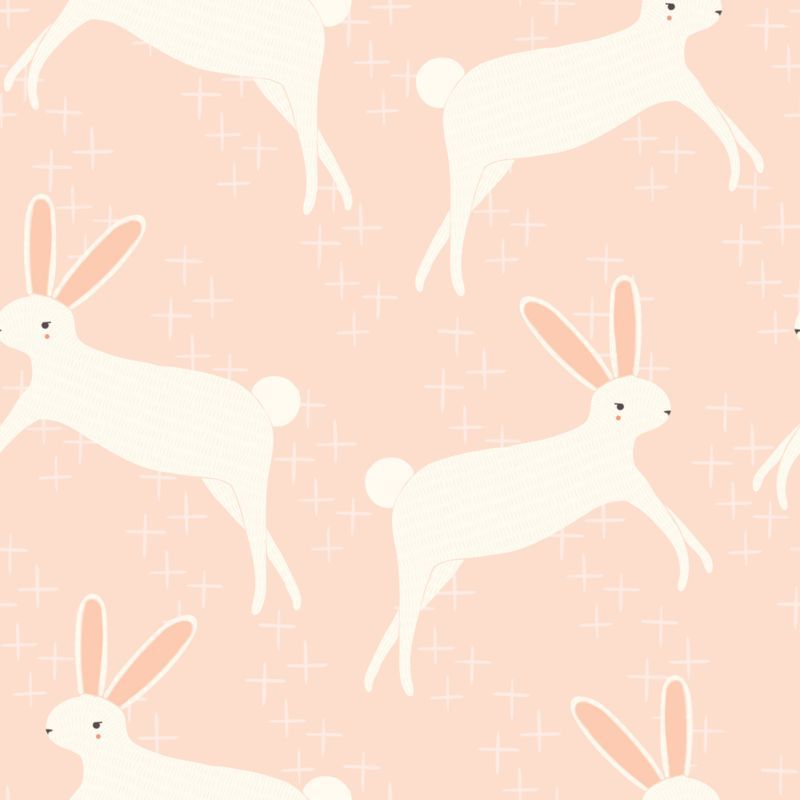 Chasing Paper Pink Leaping Bunnies Peel and Stick Wallpaper Swatch added by Spoak Member