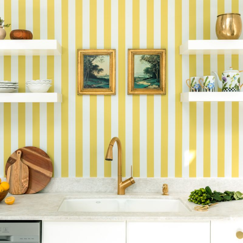Chasing Paper Chartreuse Yellow Resort Stripe Peel and Stick Wallpaper 2'x8' added by Spoak Member