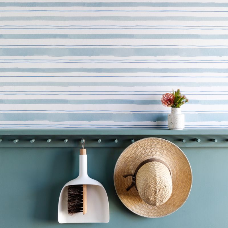 Chasing Paper Blue and Grey Stripes Peel and Stick Wallpaper 2'x8' added by Spoak Member