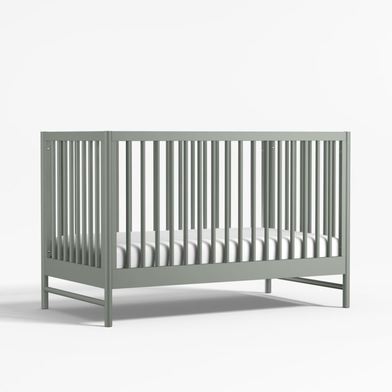 Classic Laurel Green Wood Convertible Baby Crib with Toddler Bed Rail added by Spoak Member