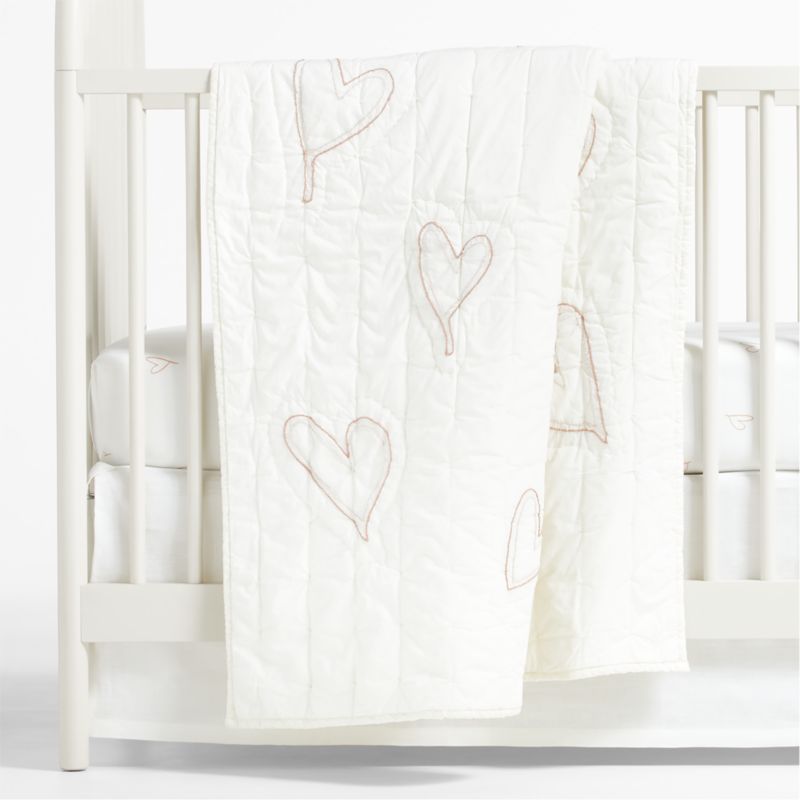 Clay Heart Organic Cotton Baby Crib Quilt by Leanne Ford added by Spoak Member