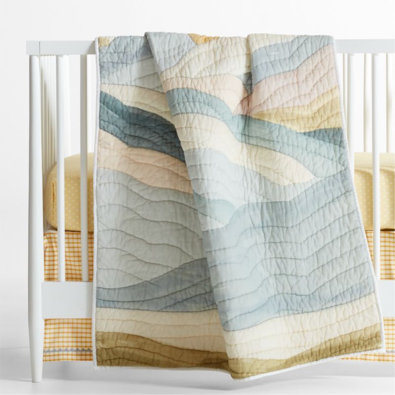 Cloud Embroidered Hand-Quilted Organic Cotton Baby Crib Quilt added by Spoak Member