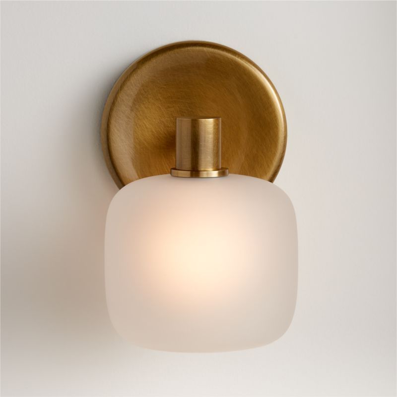 Colombe Burnished Brass and Glass Single Light Wall Sconce added by Spoak Member