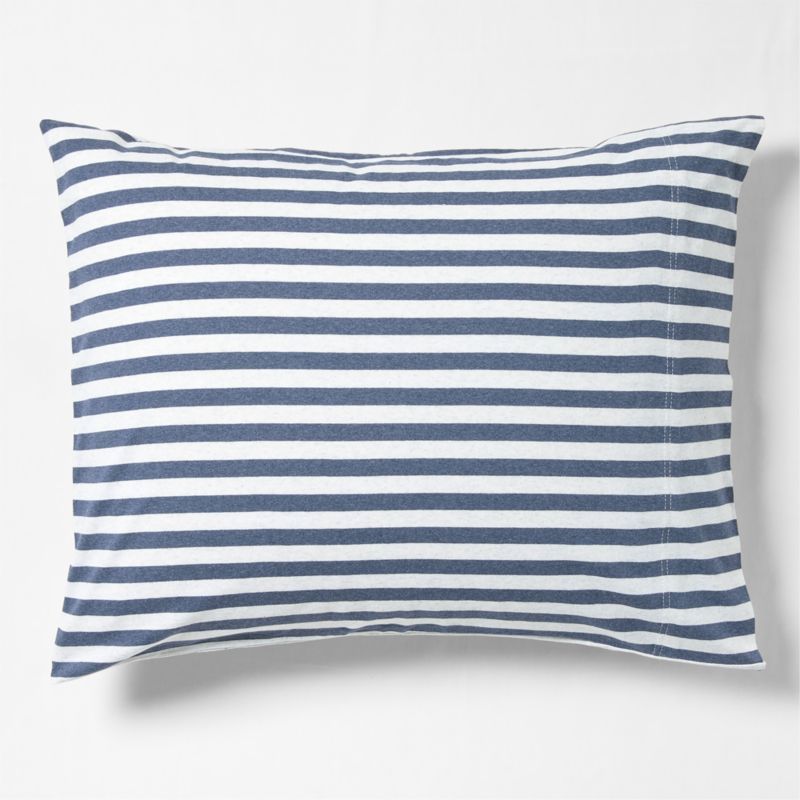 Comfy Tee Organic Cotton Jersey Navy Stripe Standard Bed Pillow Sham added by Spoak Member
