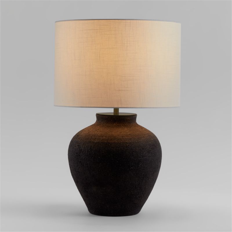 Corfu Black Table Lamp with Linen Drum Shade 26.6" added by Spoak Member
