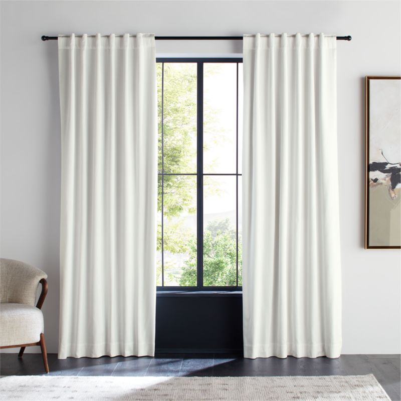Crisp White Organic Cotton Sateen Blackout Window Curtain Panel 52"x96" added by Spoak Member