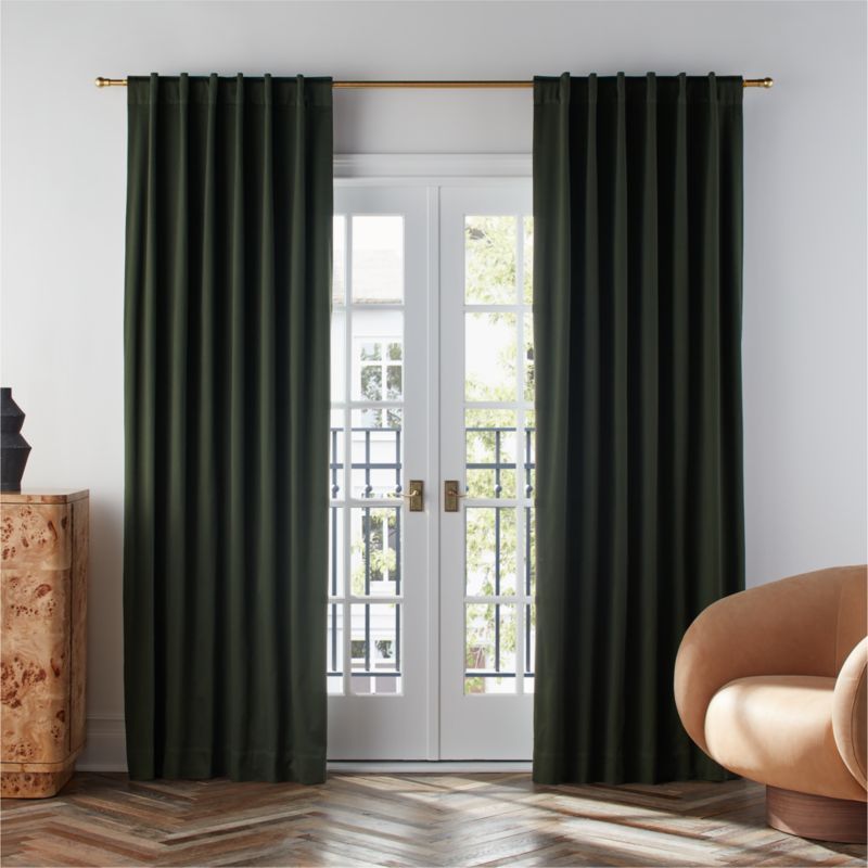 Ficus Green Organic Cotton Sateen Blackout Window Curtain Panel 52"x108" added by Spoak Member